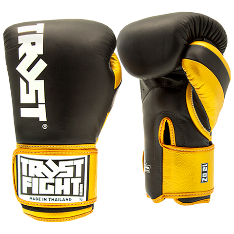 Boxing Gloves Trust Squire Leather Black Gold